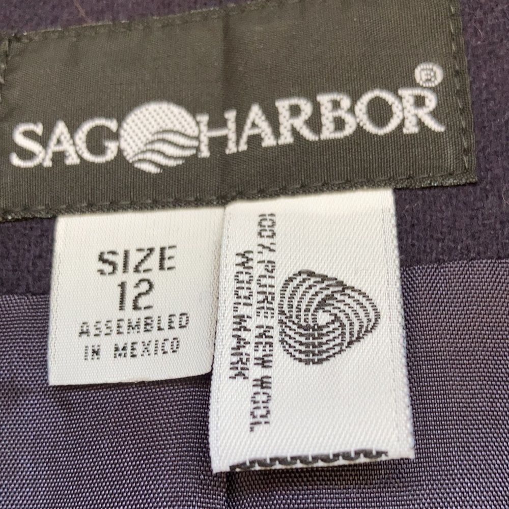 Sag Harbor wool one button jacket color egg plant - image 2